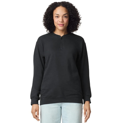 Black - Lifestyle - Gildan Unisex Adult Softstyle Midweight Quarter Zip Sweatshirt