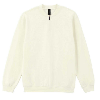 Off White - Front - Gildan Unisex Adult Softstyle Midweight Quarter Zip Sweatshirt