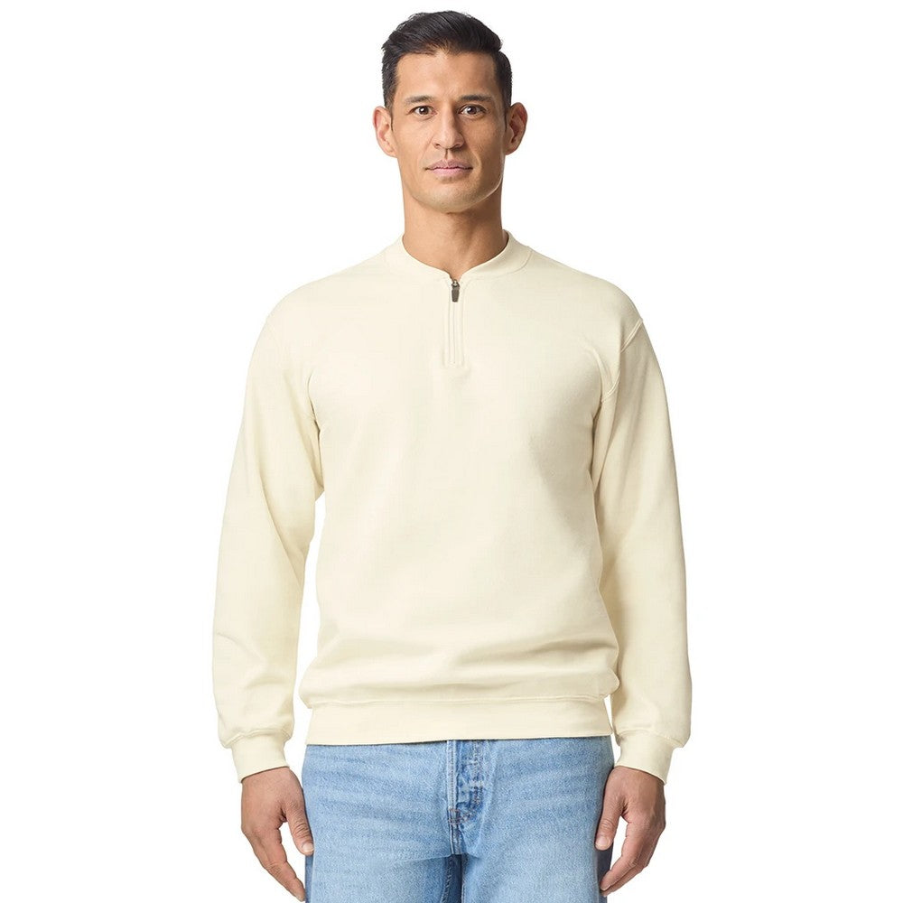 Off White - Lifestyle - Gildan Unisex Adult Softstyle Midweight Quarter Zip Sweatshirt