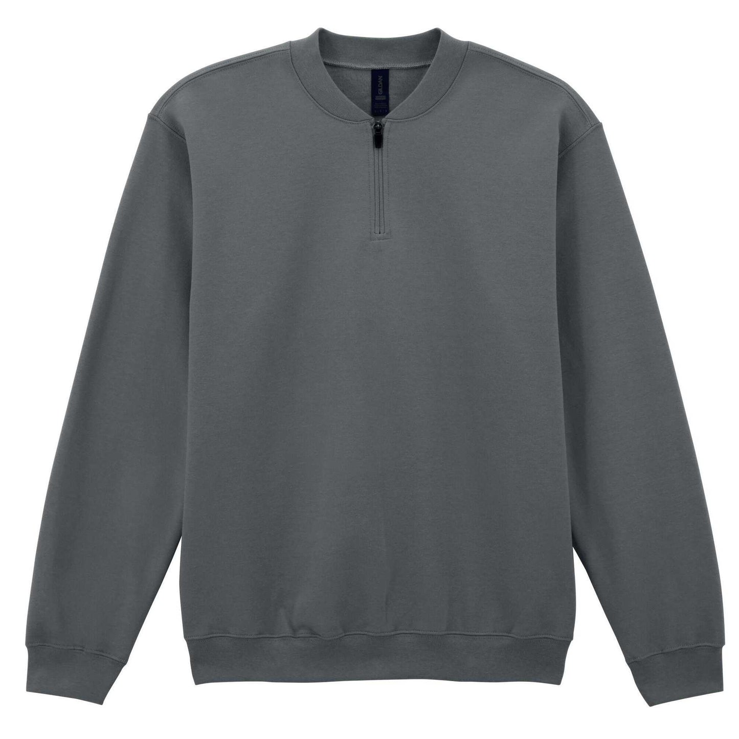 Charcoal - Front - Gildan Unisex Adult Softstyle Midweight Quarter Zip Sweatshirt