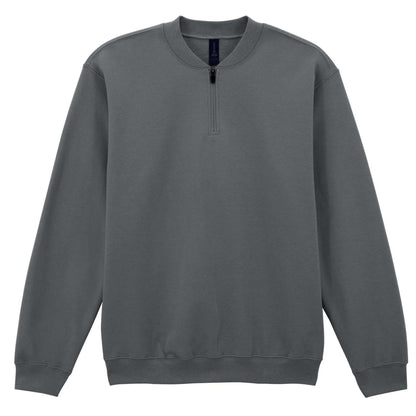 Charcoal - Front - Gildan Unisex Adult Softstyle Midweight Quarter Zip Sweatshirt