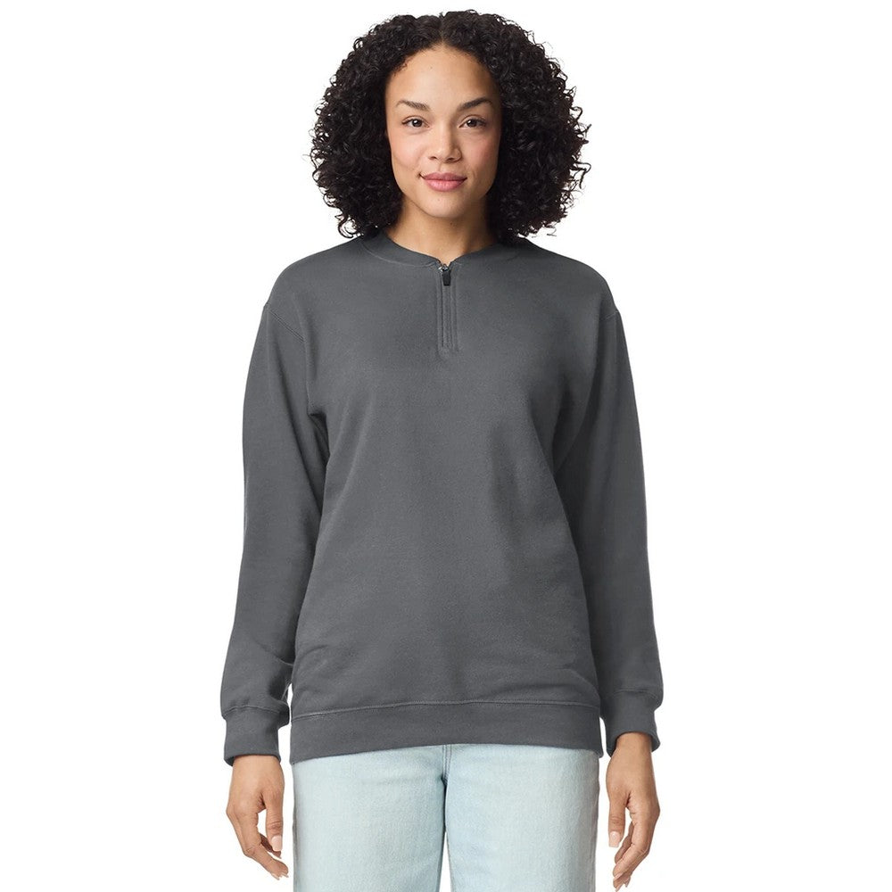 Charcoal - Lifestyle - Gildan Unisex Adult Softstyle Midweight Quarter Zip Sweatshirt