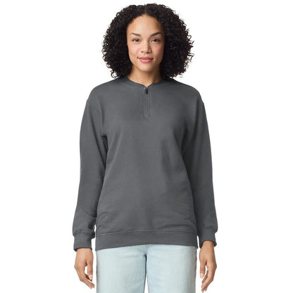 Charcoal - Lifestyle - Gildan Unisex Adult Softstyle Midweight Quarter Zip Sweatshirt
