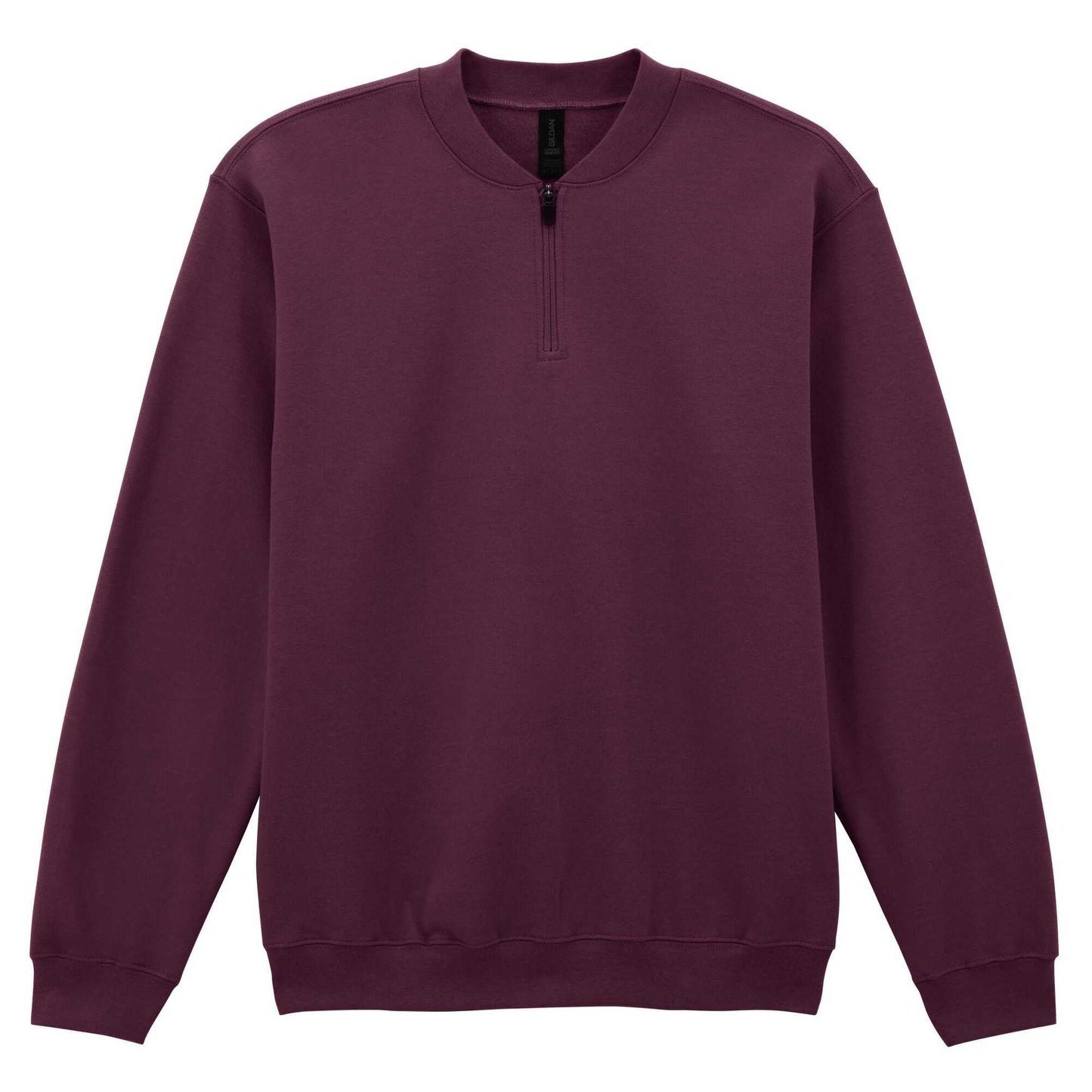 Maroon - Front - Gildan Unisex Adult Softstyle Midweight Quarter Zip Sweatshirt
