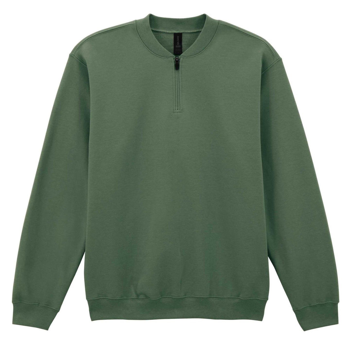 Military Green - Front - Gildan Unisex Adult Softstyle Midweight Quarter Zip Sweatshirt