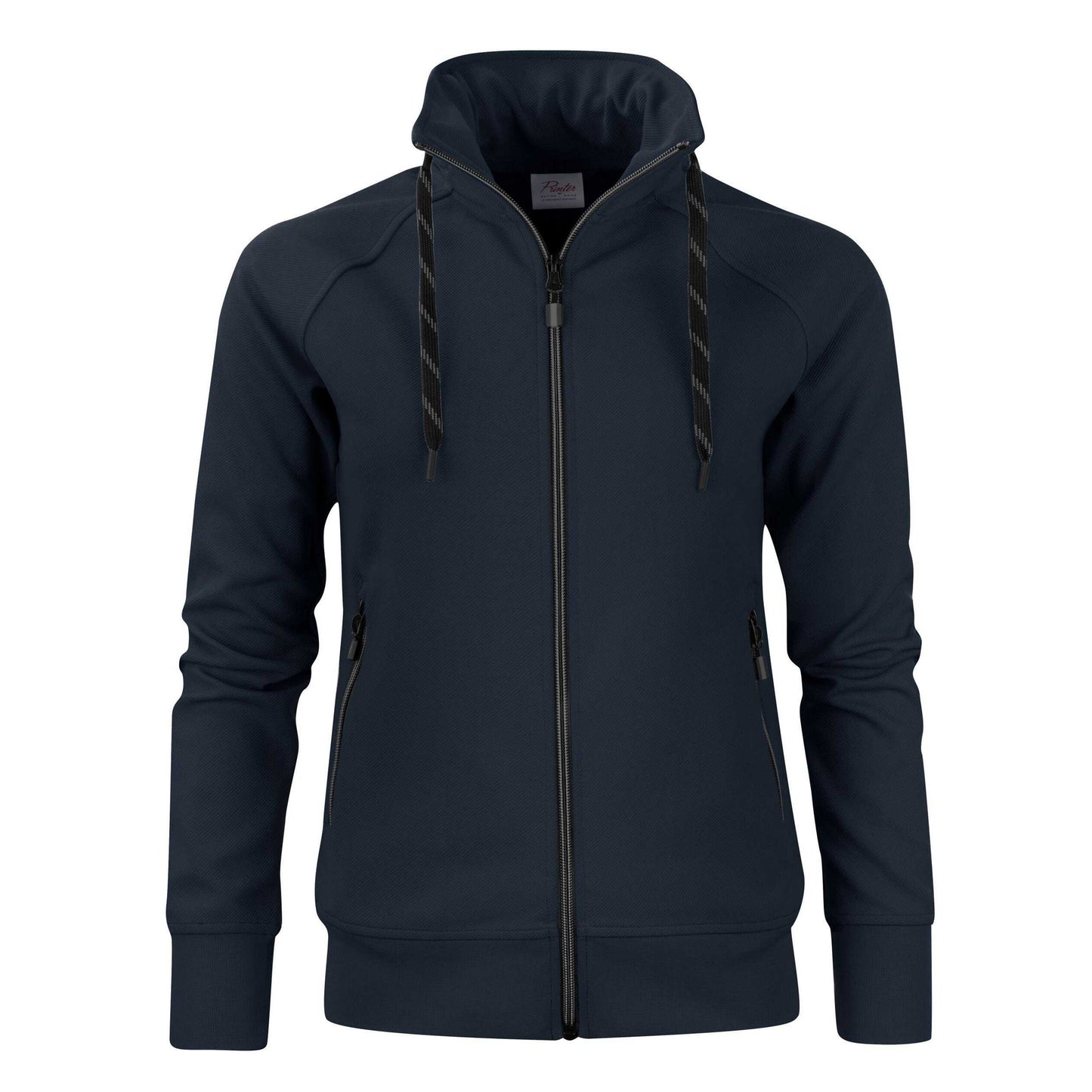 Dark Navy - Front - Printer Womens-Ladies Jog Sweat Jacket