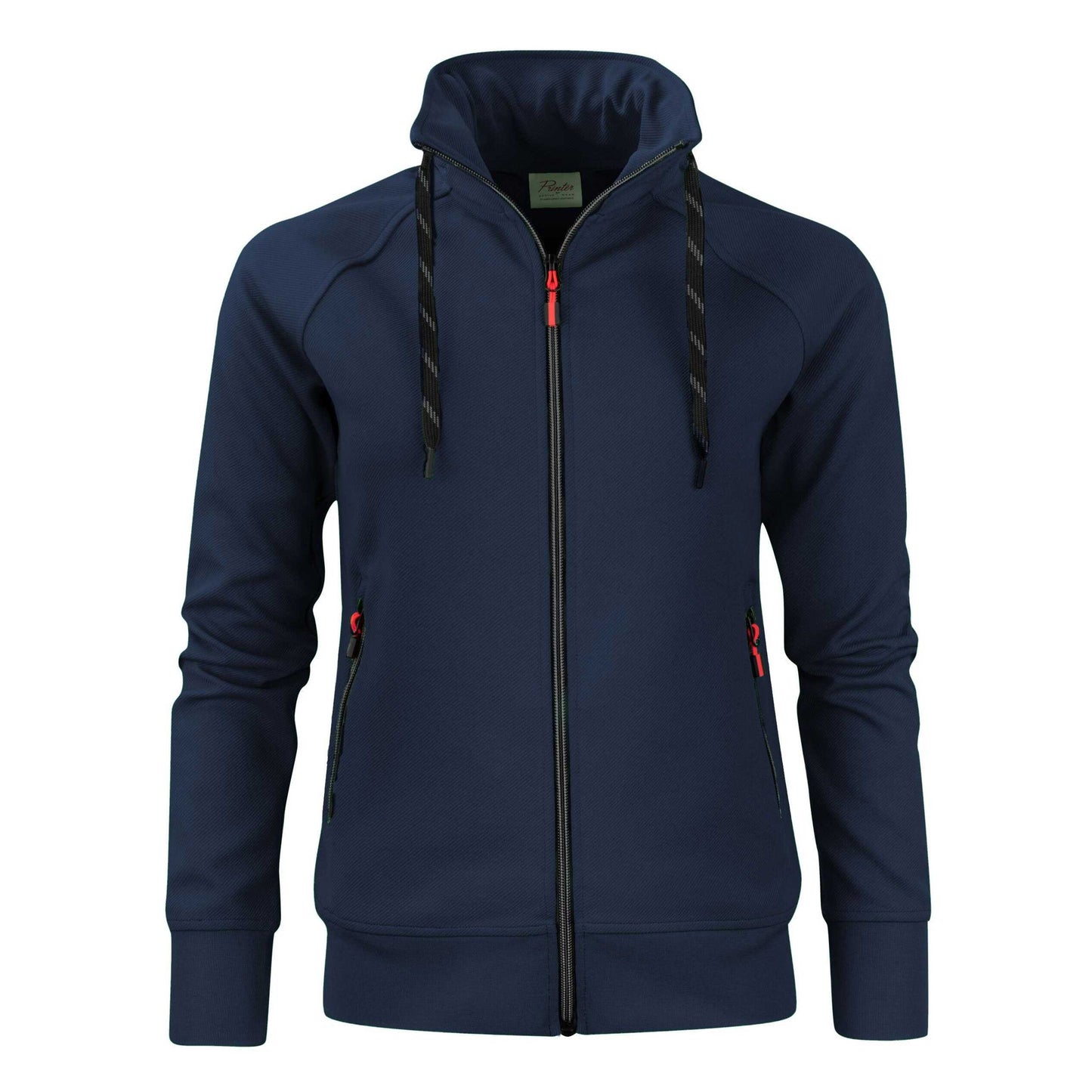 Navy - Front - Printer Womens-Ladies Jog Sweat Jacket