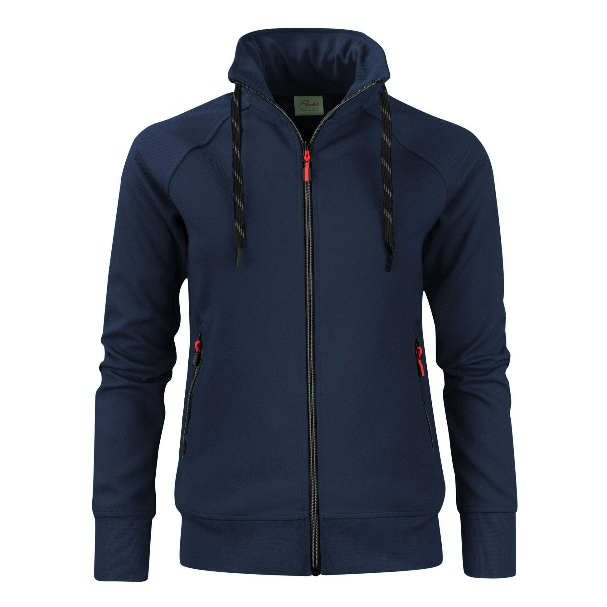 Navy - Front - Printer Womens-Ladies Jog Sweat Jacket