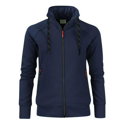 Navy - Front - Printer Womens-Ladies Jog Sweat Jacket