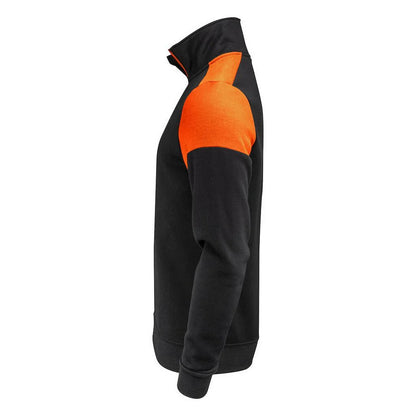 Black-Orange - Side - Printer PRIME Mens Contrast Half Zip Sweatshirt