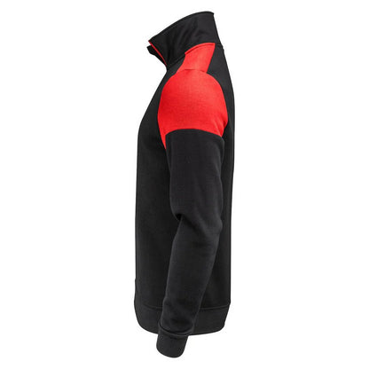 Black-Red - Side - Printer PRIME Mens Contrast Half Zip Sweatshirt