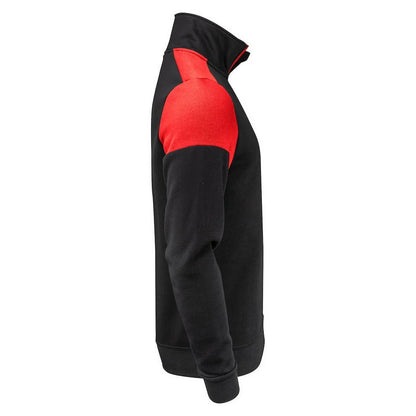 Black-Red - Lifestyle - Printer PRIME Mens Contrast Half Zip Sweatshirt