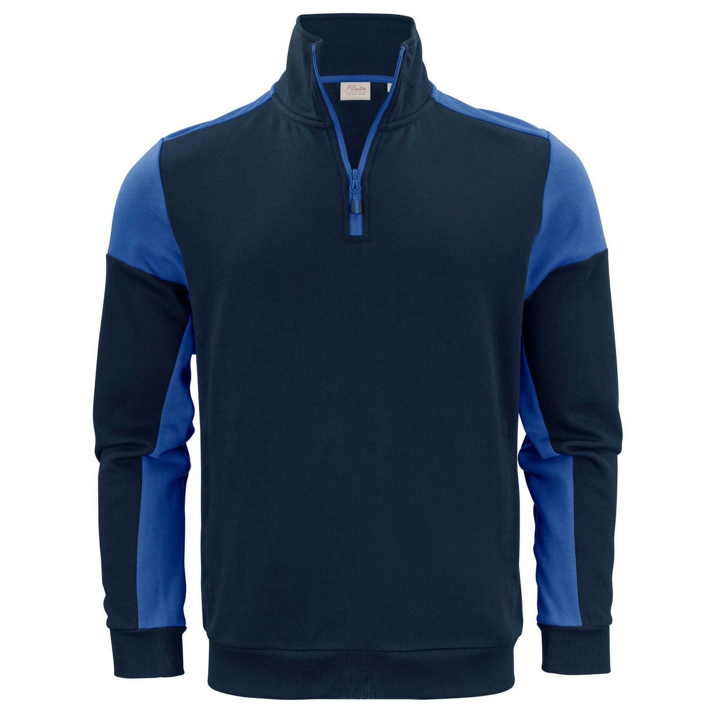 Navy-Cobalt - Front - Printer PRIME Mens Contrast Half Zip Sweatshirt