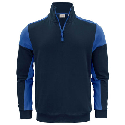 Navy-Cobalt - Front - Printer PRIME Mens Contrast Half Zip Sweatshirt