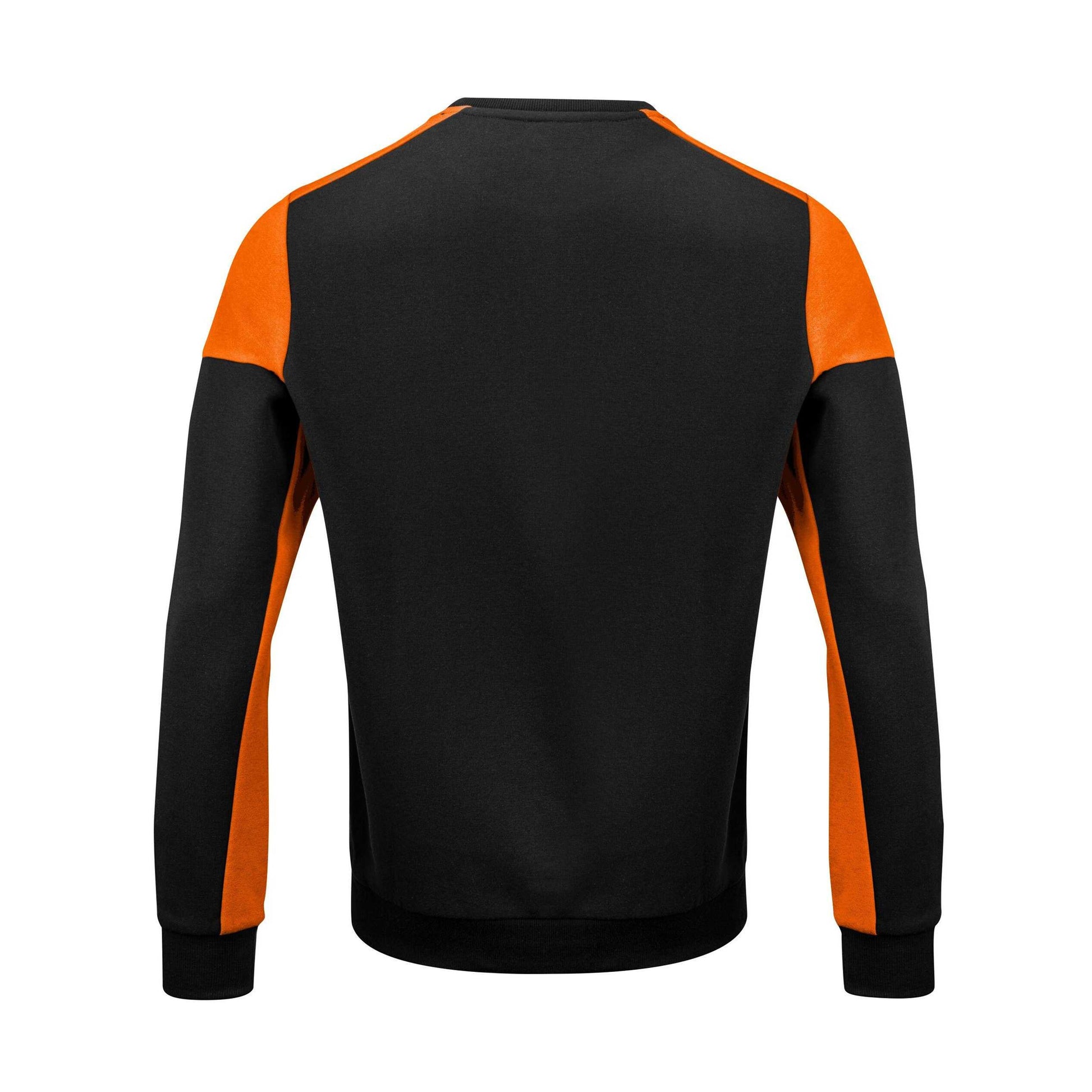 Black-Orange - Back - Printer PRIME Mens Contrast Crew Neck Sweatshirt