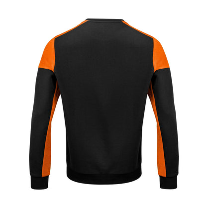 Black-Orange - Back - Printer PRIME Mens Contrast Crew Neck Sweatshirt