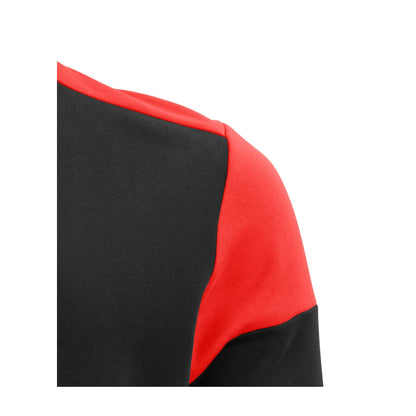 Black-Red - Side - Printer PRIME Mens Contrast Crew Neck Sweatshirt