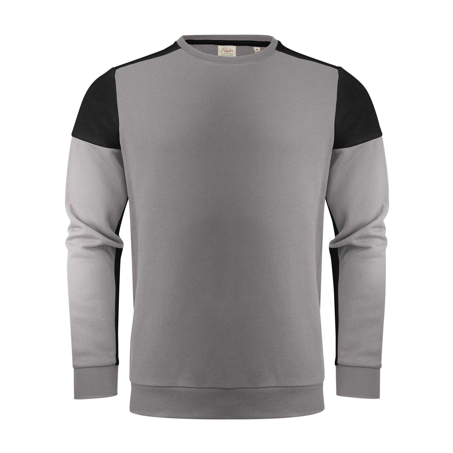 Anthracite-Black - Front - Printer PRIME Mens Contrast Crew Neck Sweatshirt