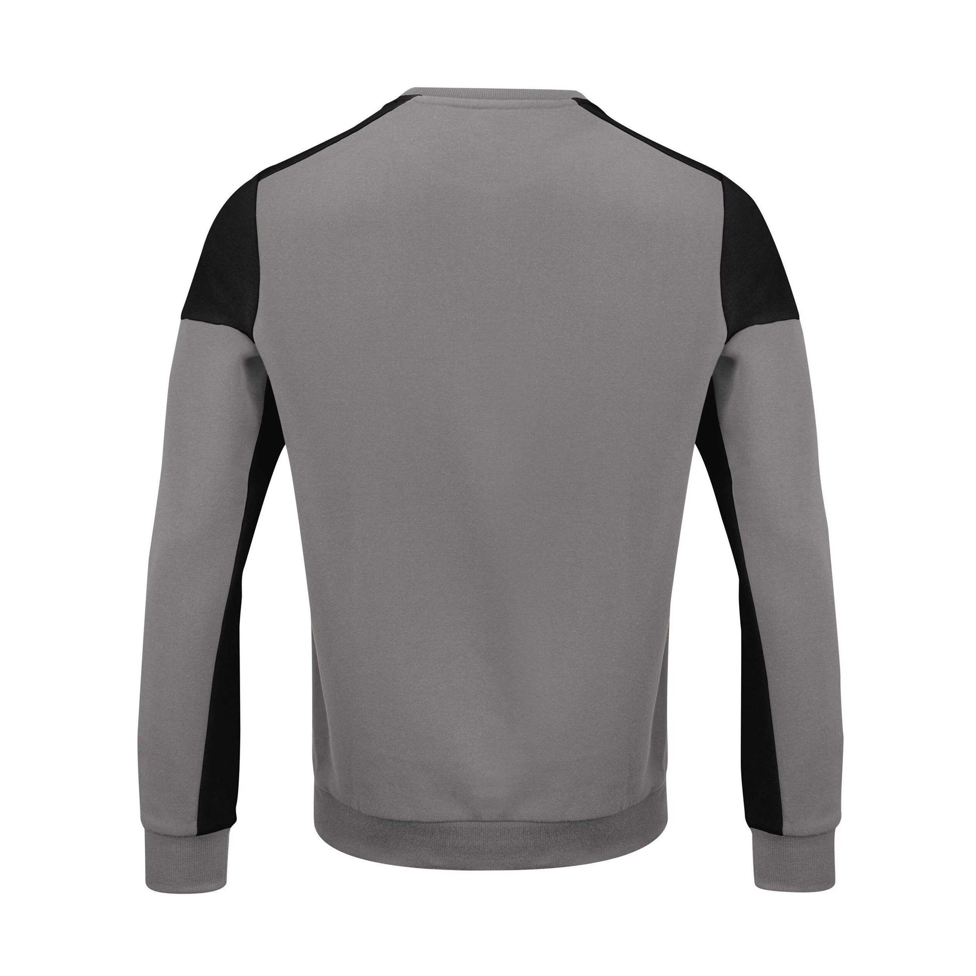 Anthracite-Black - Back - Printer PRIME Mens Contrast Crew Neck Sweatshirt