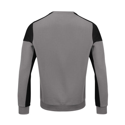 Anthracite-Black - Back - Printer PRIME Mens Contrast Crew Neck Sweatshirt