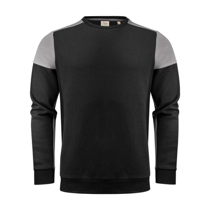 Black-Anthracite - Front - Printer PRIME Mens Contrast Crew Neck Sweatshirt