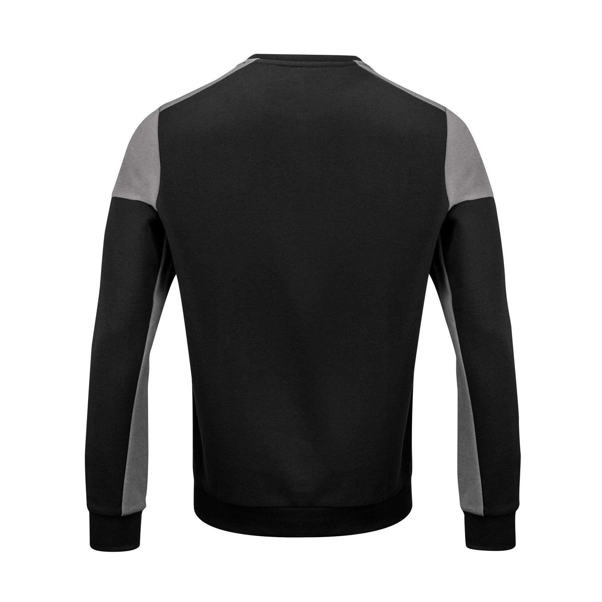Black-Anthracite - Back - Printer PRIME Mens Contrast Crew Neck Sweatshirt