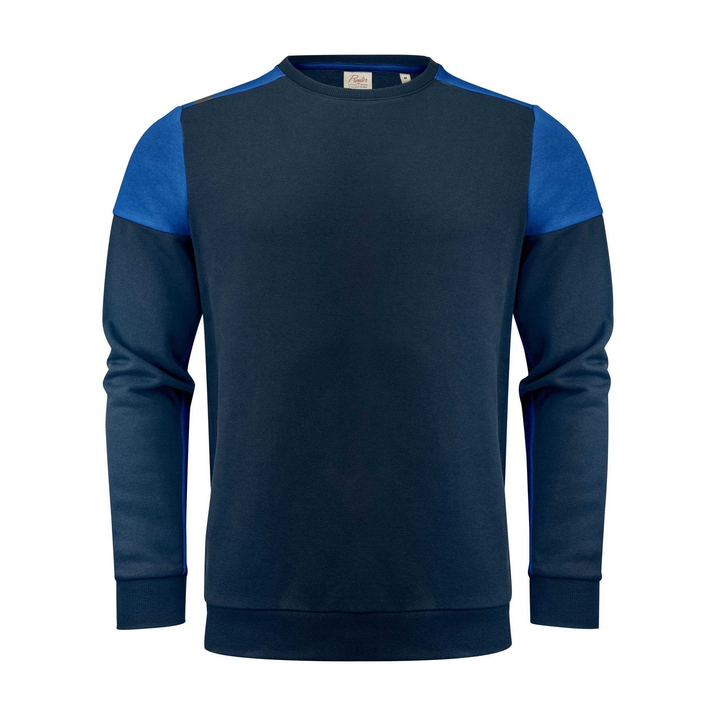 Navy-Cobalt - Front - Printer PRIME Mens Contrast Crew Neck Sweatshirt