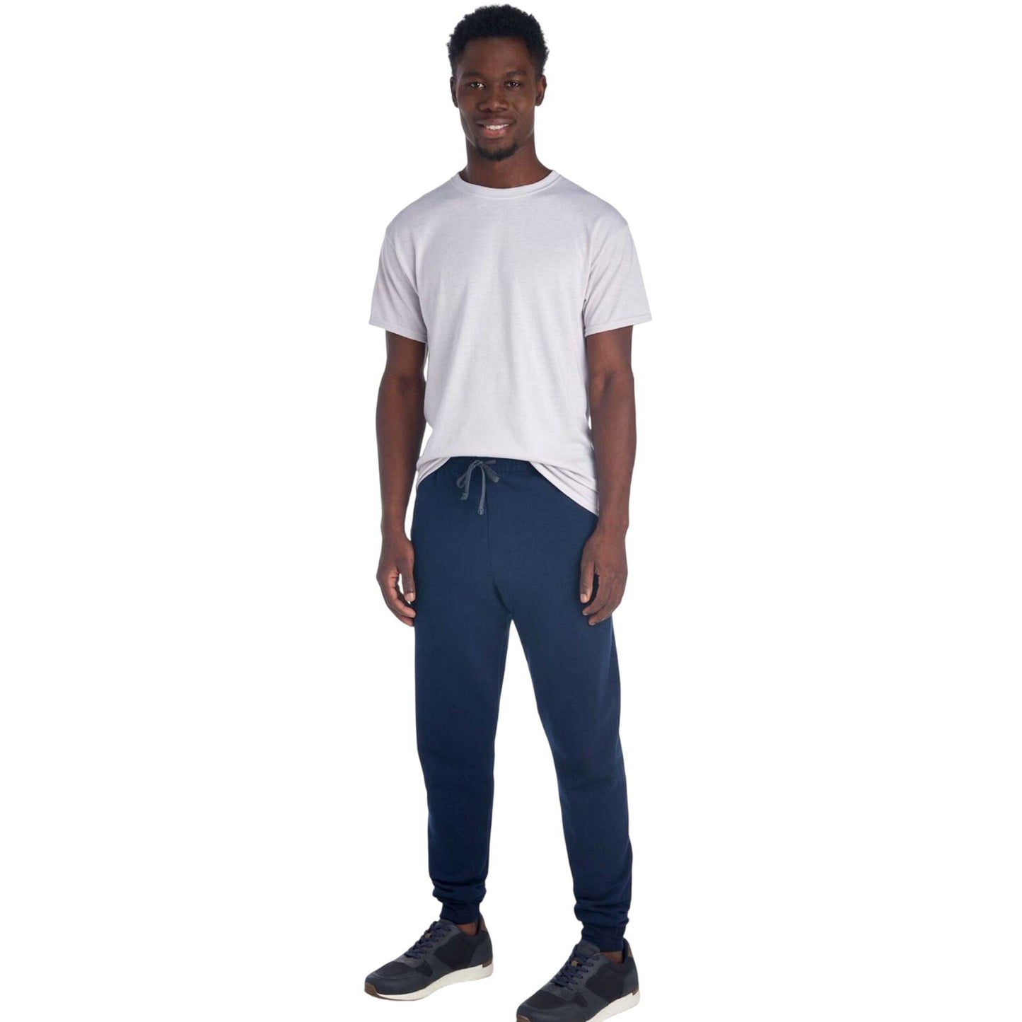 Navy Blue - Front - Jerzees Unisex Adult Nublend Pocket Jogging Bottoms