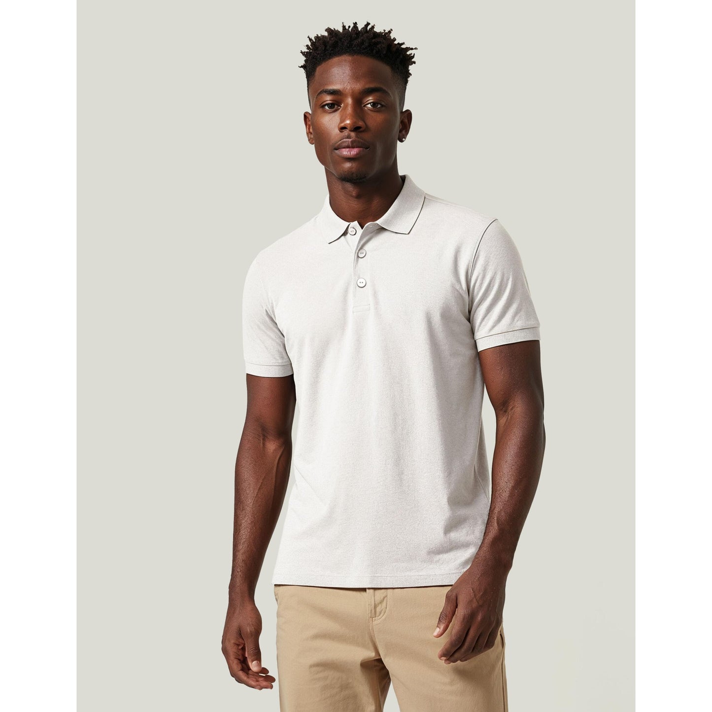 Grey Melange - Front - Untagged Movement Unisex Adult Regular Polo Shirt