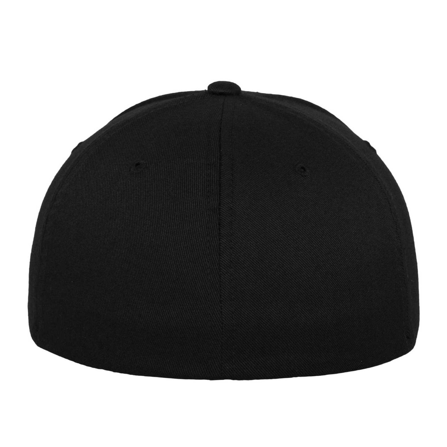 Black-Black - Back - Flexfit Unisex Adult Wooly Combed Baseball Cap