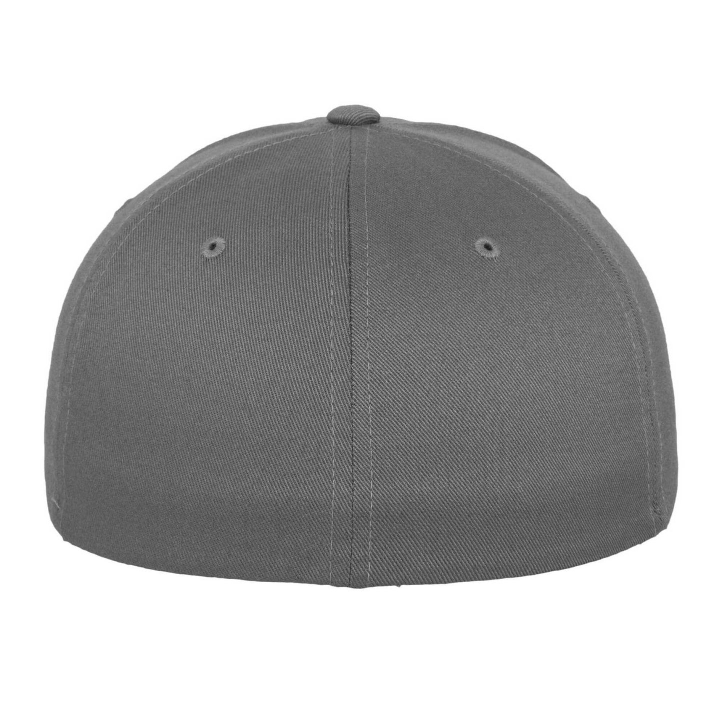 Grey - Back - Flexfit Unisex Adult Wooly Combed Baseball Cap
