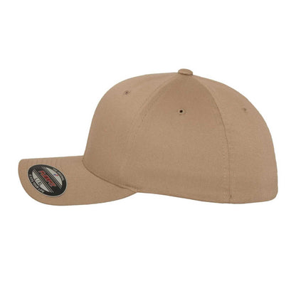Khaki Brown - Front - Flexfit Unisex Adult Wooly Combed Baseball Cap