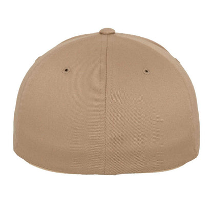 Khaki Brown - Back - Flexfit Unisex Adult Wooly Combed Baseball Cap