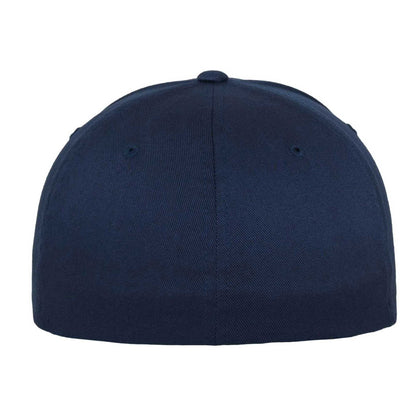 Navy - Back - Flexfit Unisex Adult Wooly Combed Baseball Cap