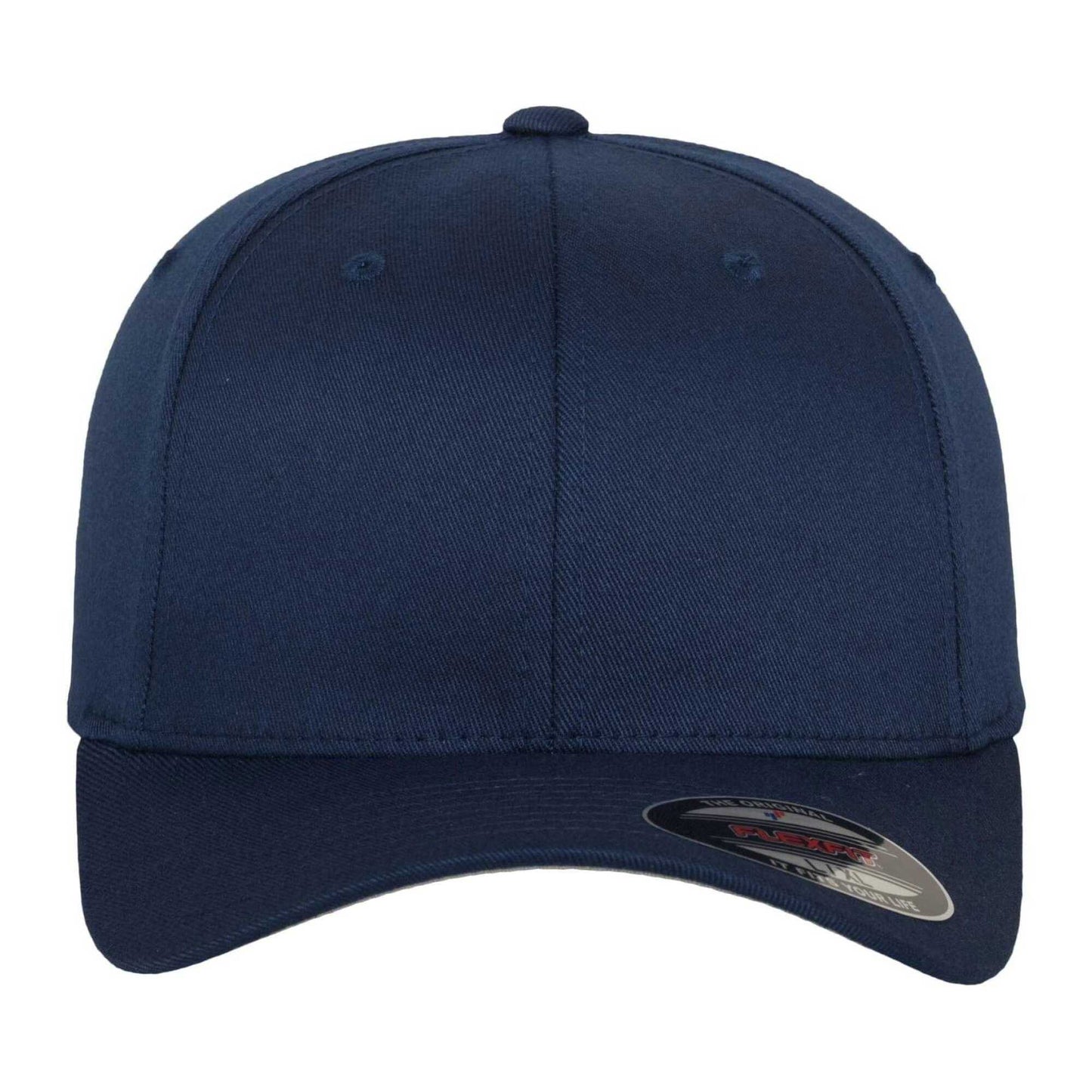 Navy - Side - Flexfit Unisex Adult Wooly Combed Baseball Cap