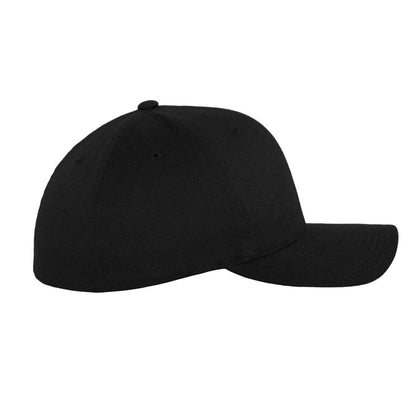 Black-Black - Side - Flexfit Unisex Adult Wooly Combed Baseball Cap