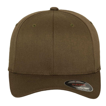 Olive - Side - Flexfit Unisex Adult Wooly Combed Baseball Cap