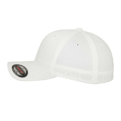 White - Front - Flexfit Unisex Adult Wooly Combed Baseball Cap