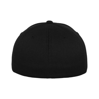 Black - Back - Flexfit Unisex Adult Wooly Combed Baseball Cap