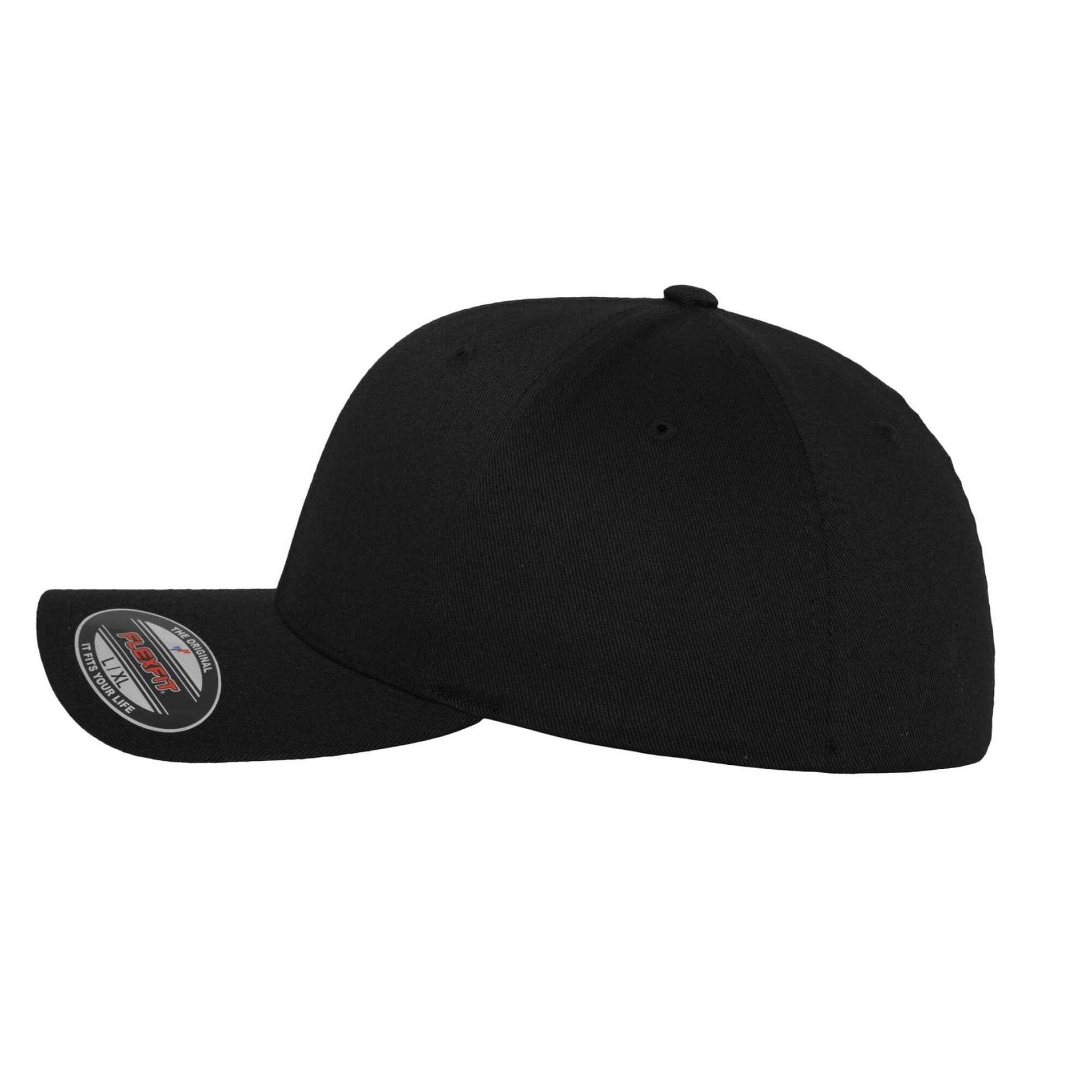 Black - Lifestyle - Flexfit Unisex Adult Wooly Combed Baseball Cap
