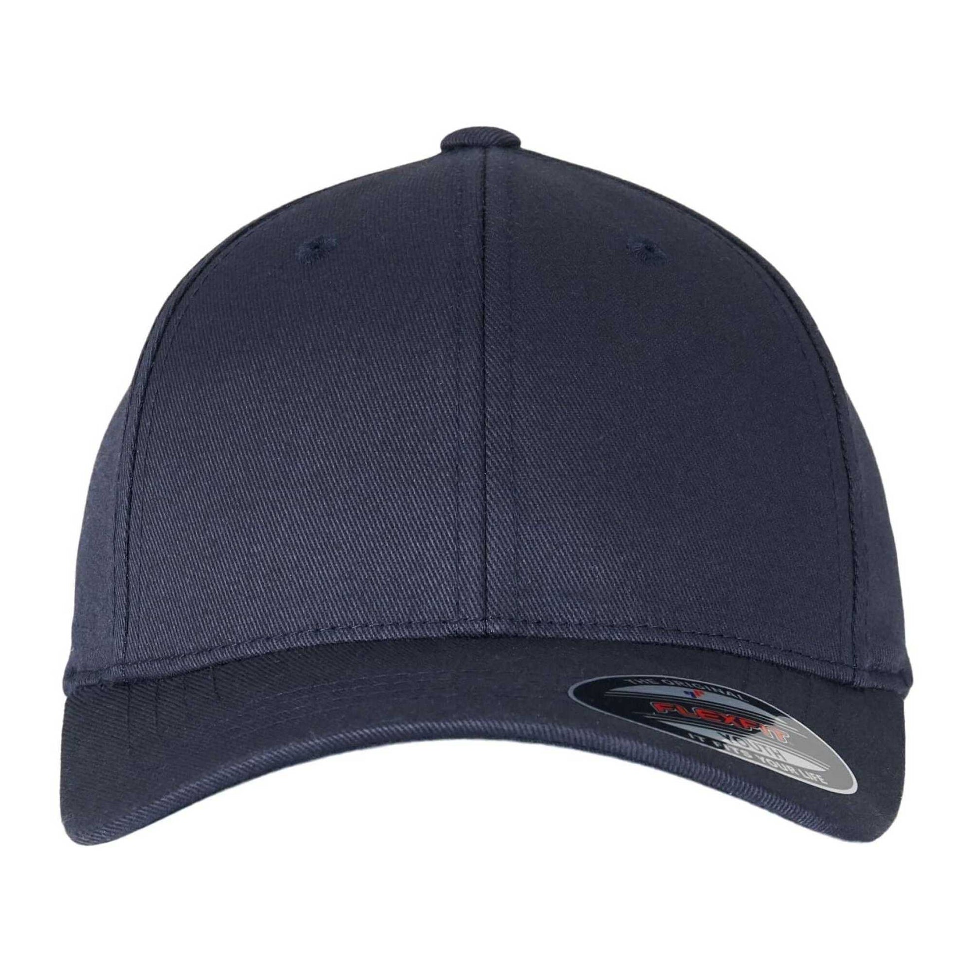 Dark Navy-Dark Navy - Side - Flexfit Unisex Adult Wooly Combed Baseball Cap