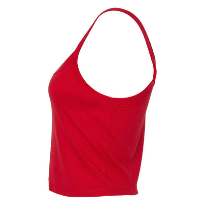 Solid Red - Back - Bella + Canvas Womens-Ladies Micro-Rib Strappy Tank Top
