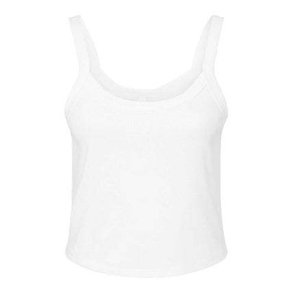 Solid White - Front - Bella + Canvas Womens-Ladies Micro-Rib Strappy Tank Top