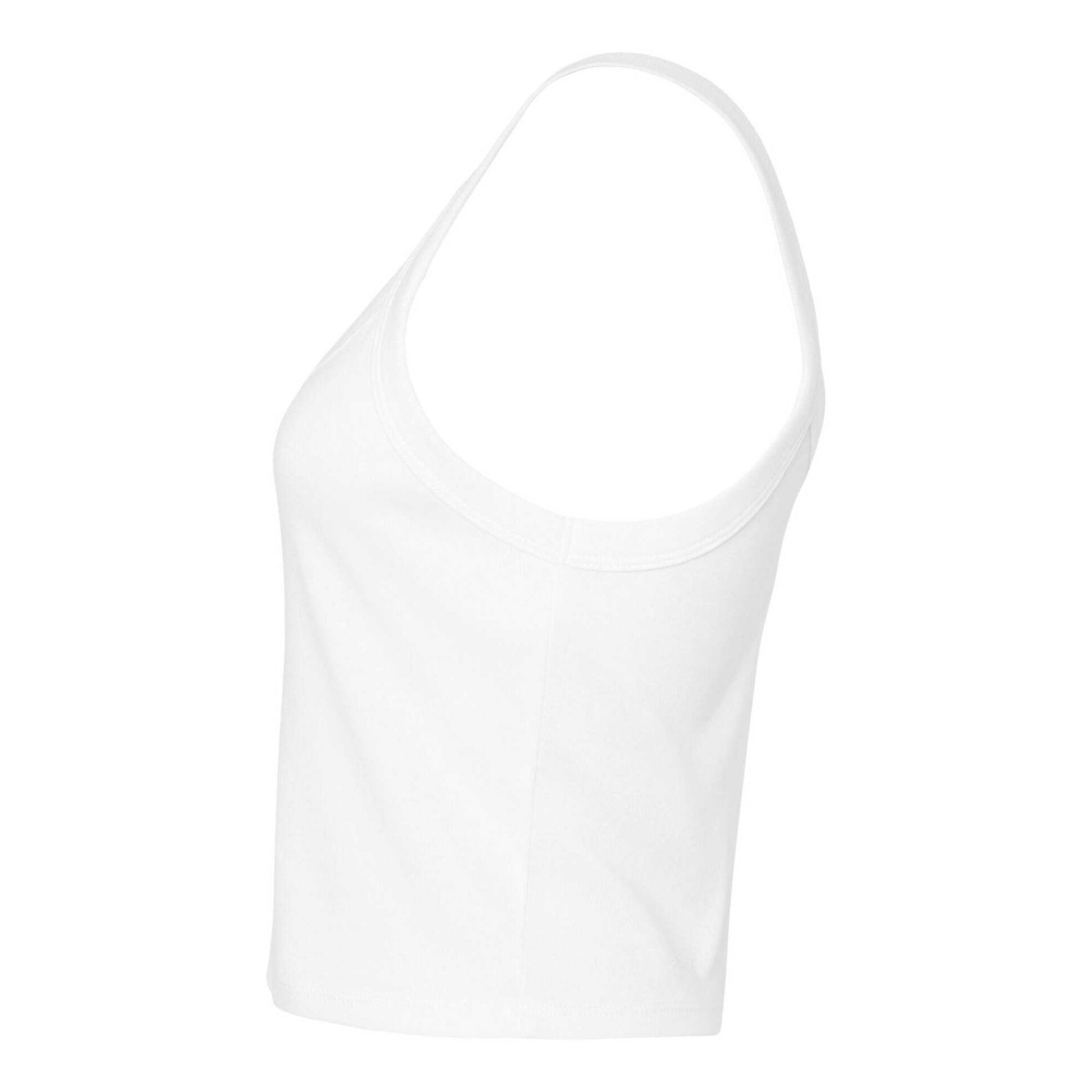 Solid White - Back - Bella + Canvas Womens-Ladies Micro-Rib Strappy Tank Top