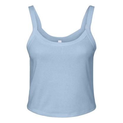 Solid Baby Blue - Front - Bella + Canvas Womens-Ladies Micro-Rib Strappy Tank Top