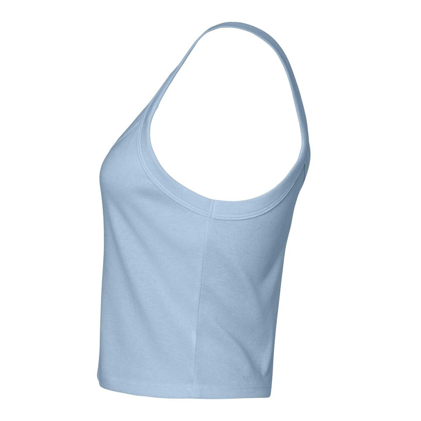 Solid Baby Blue - Back - Bella + Canvas Womens-Ladies Micro-Rib Strappy Tank Top