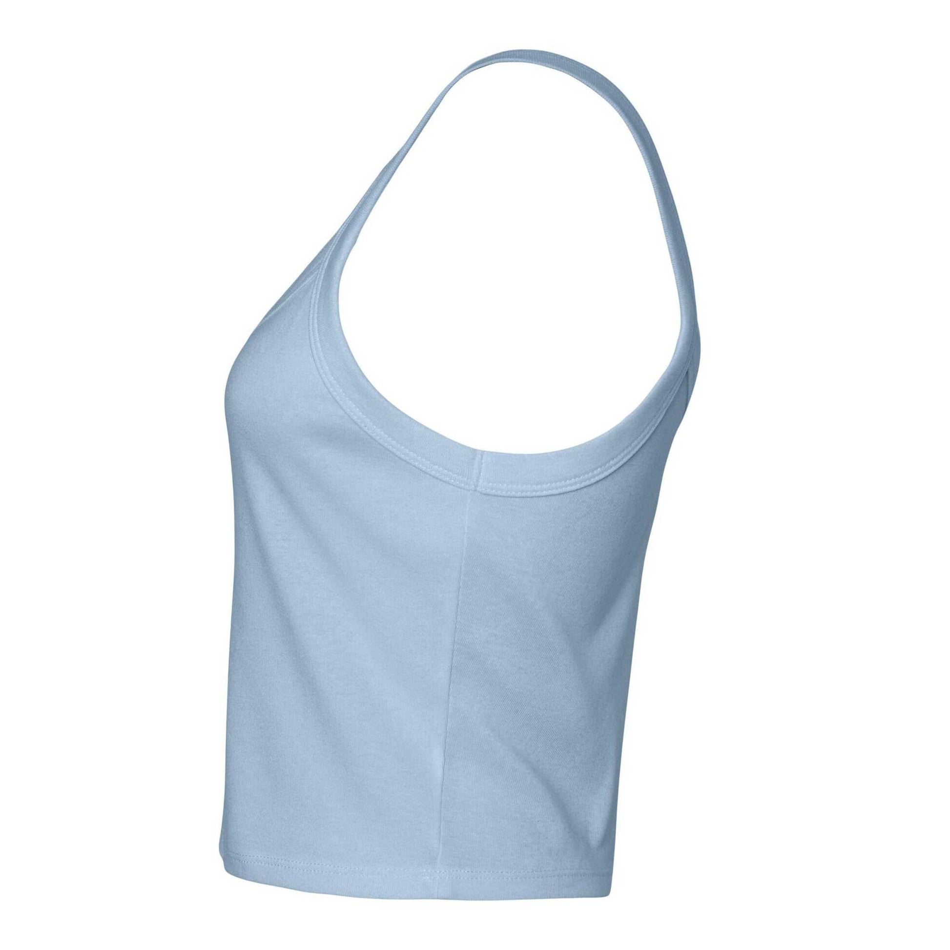 Solid Baby Blue - Back - Bella + Canvas Womens-Ladies Micro-Rib Strappy Tank Top