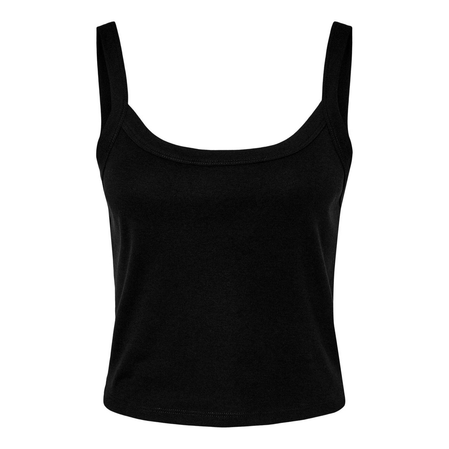 Solid Black - Front - Bella + Canvas Womens-Ladies Micro-Rib Strappy Tank Top