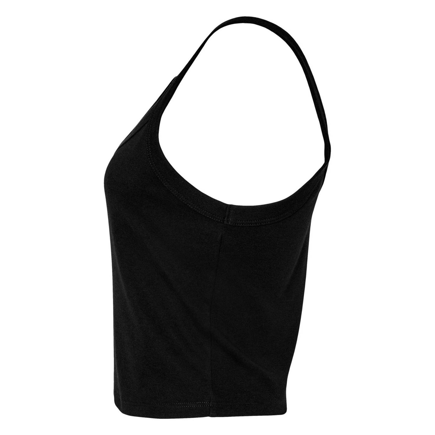 Solid Black - Back - Bella + Canvas Womens-Ladies Micro-Rib Strappy Tank Top