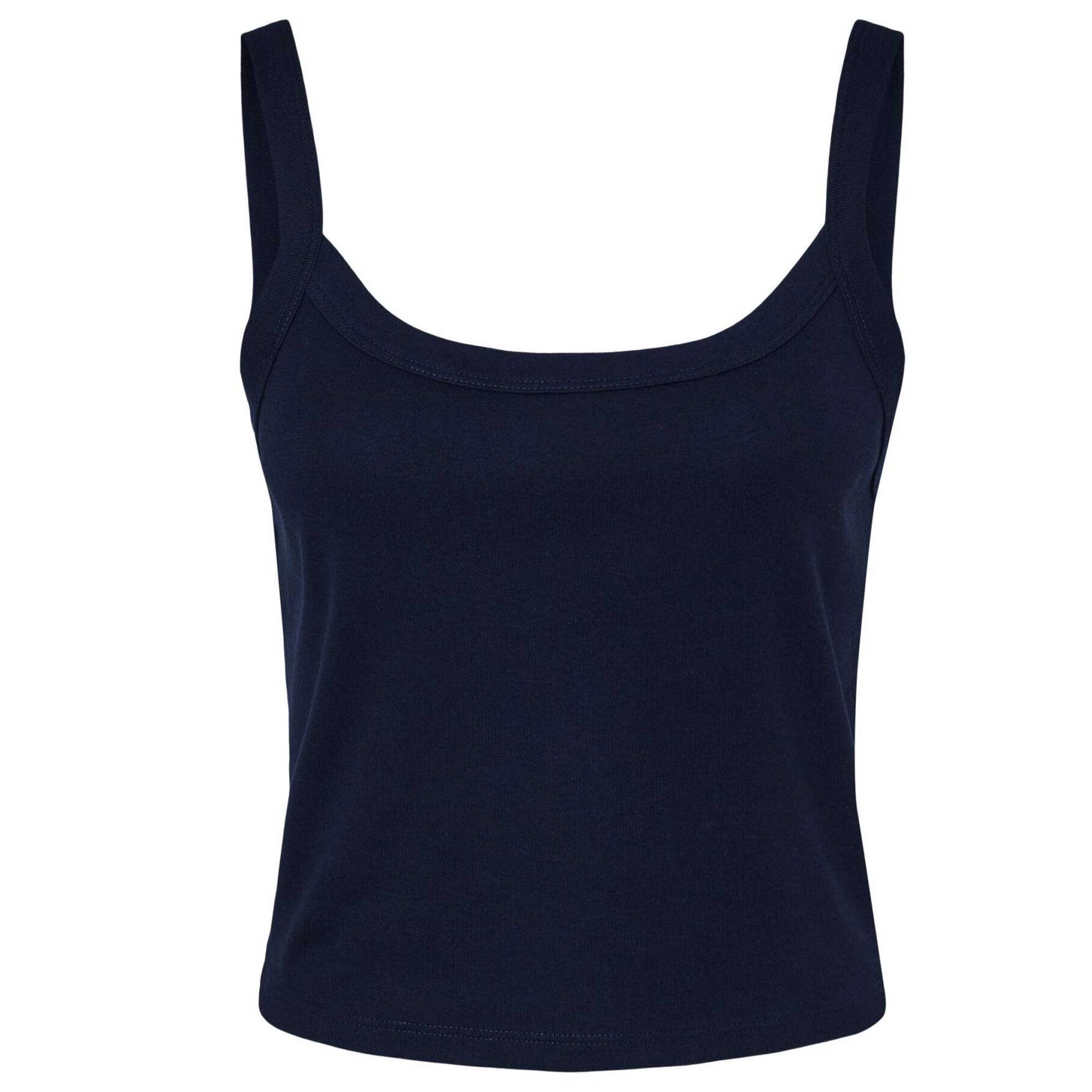 Solid Black - Side - Bella + Canvas Womens-Ladies Micro-Rib Strappy Tank Top